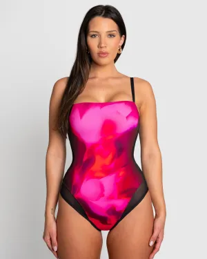 Squarey Thin Strap - Contour Hyperfloral/Black