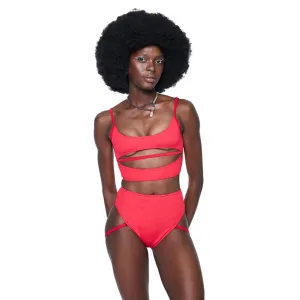 Strata Top - Red Ribbed
