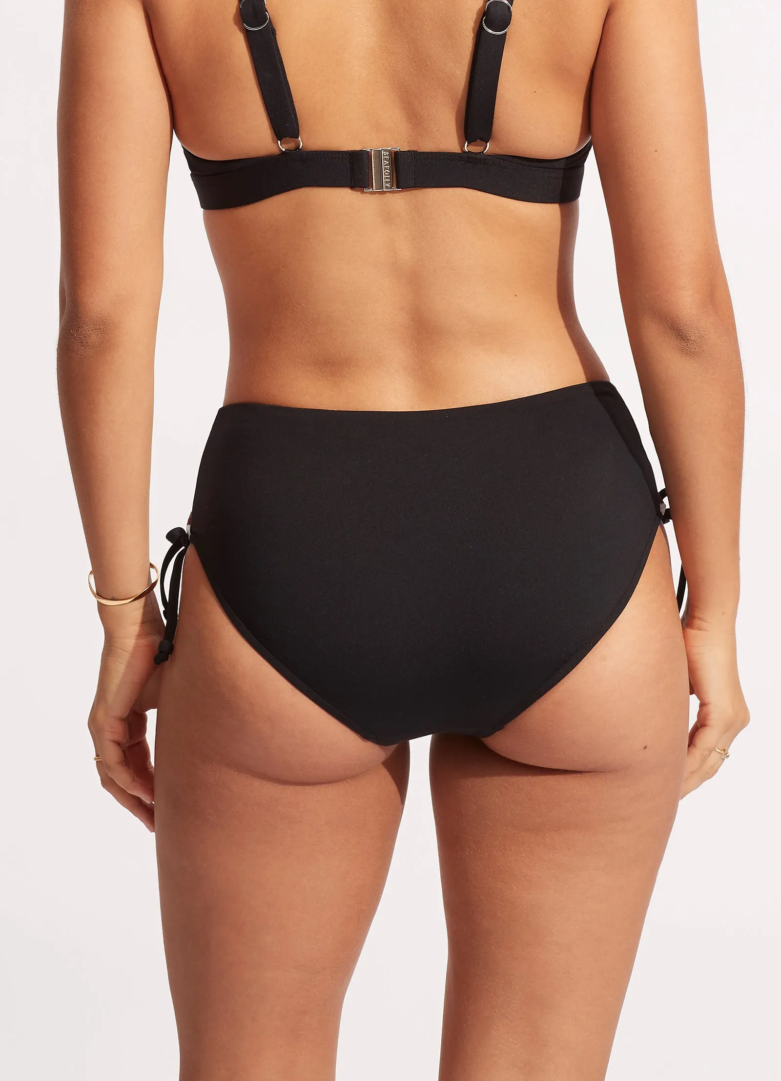 Sun Stripe Wide Side Lace Up Retro - Black