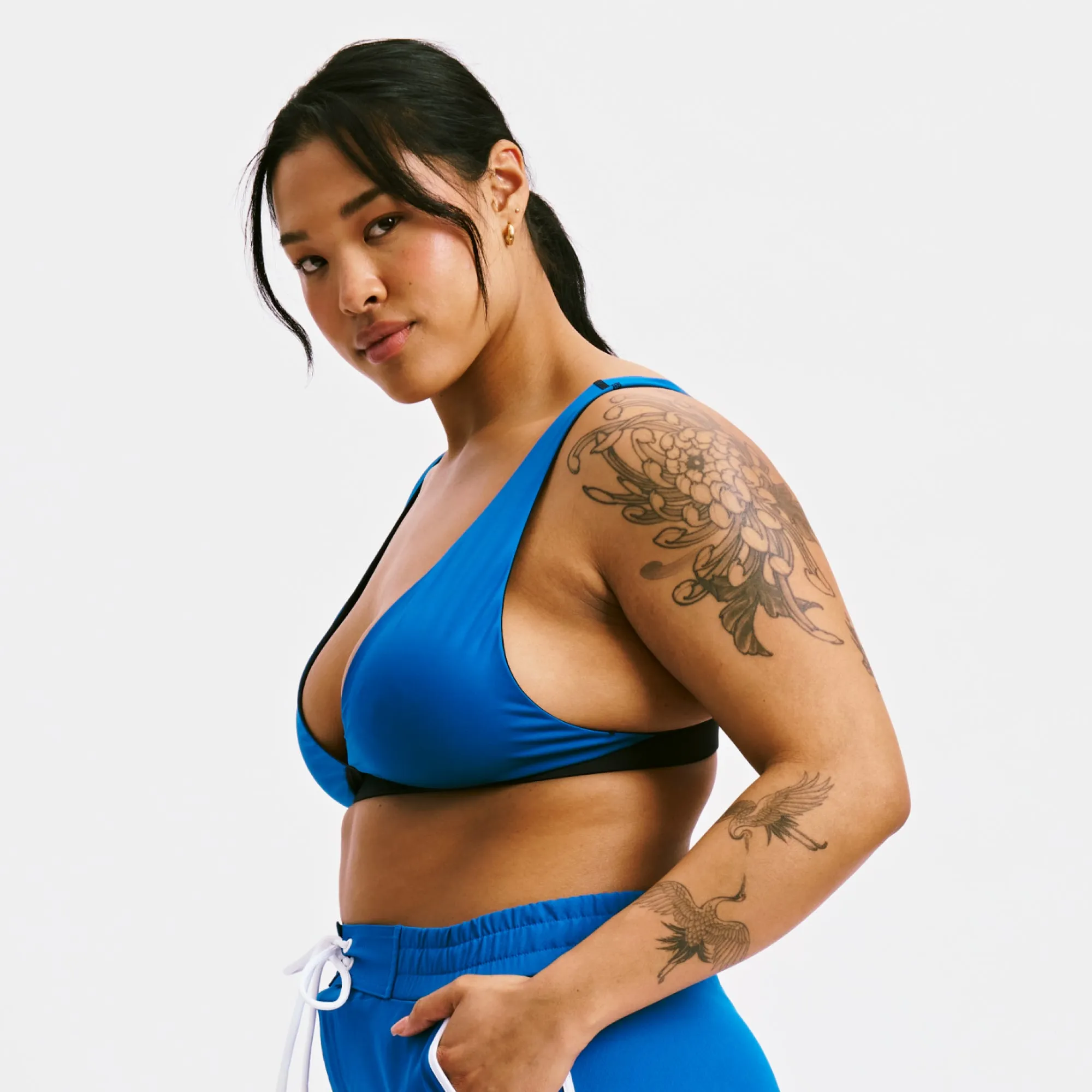 Swim Reversible Plunge Top - Marina Blue