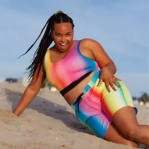Swim Reversible Sport Top - Melting Rainbow