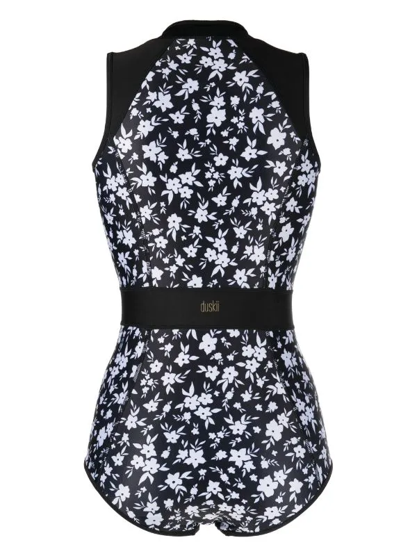 Tank Suit | Black & White Floral
