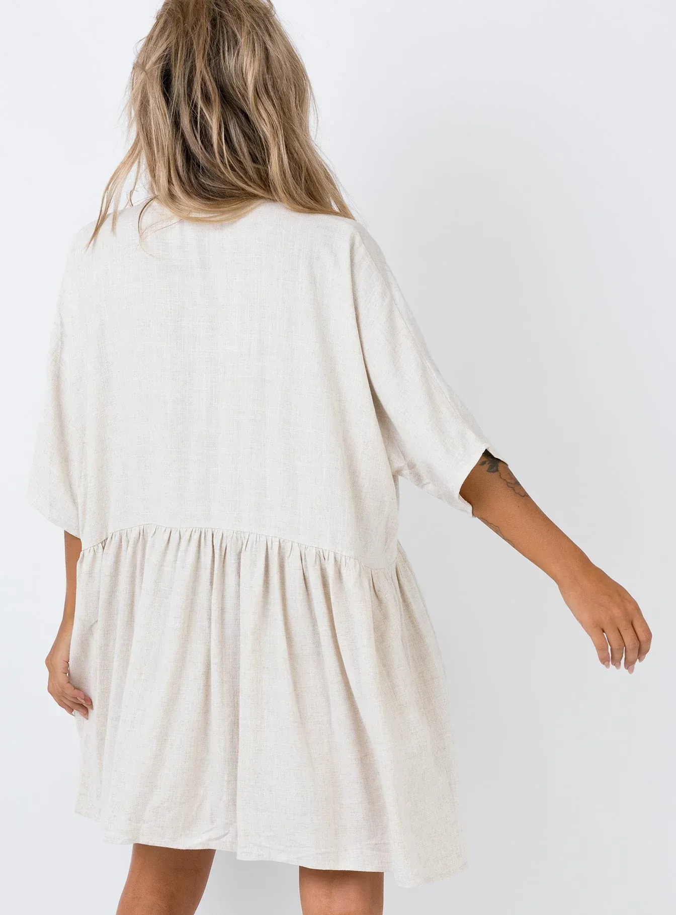 The Sandy Mini Dress Natural Lower Impact