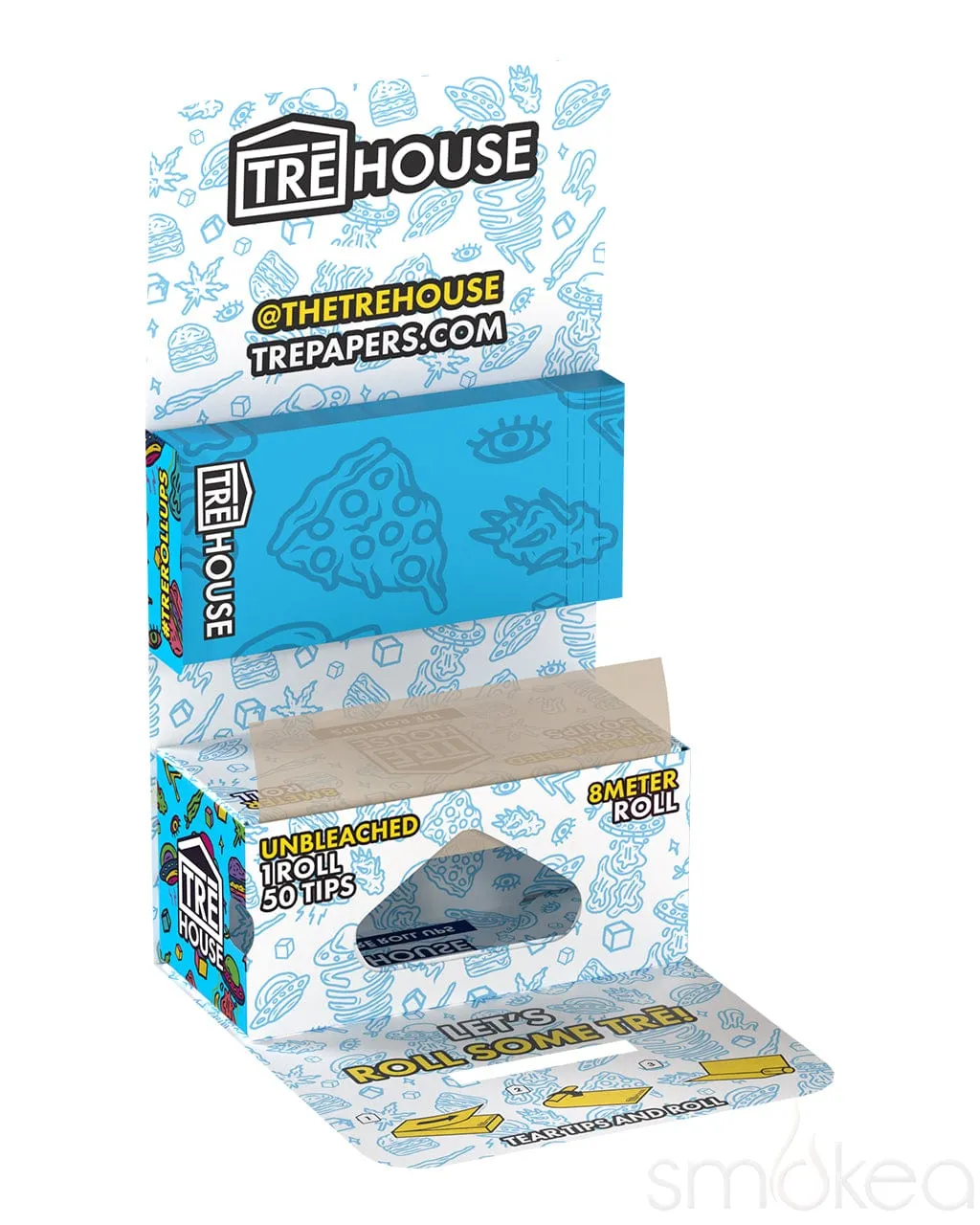 TRĒ House Roll Ups 8m Unbleached Roll w/ Filter Tips