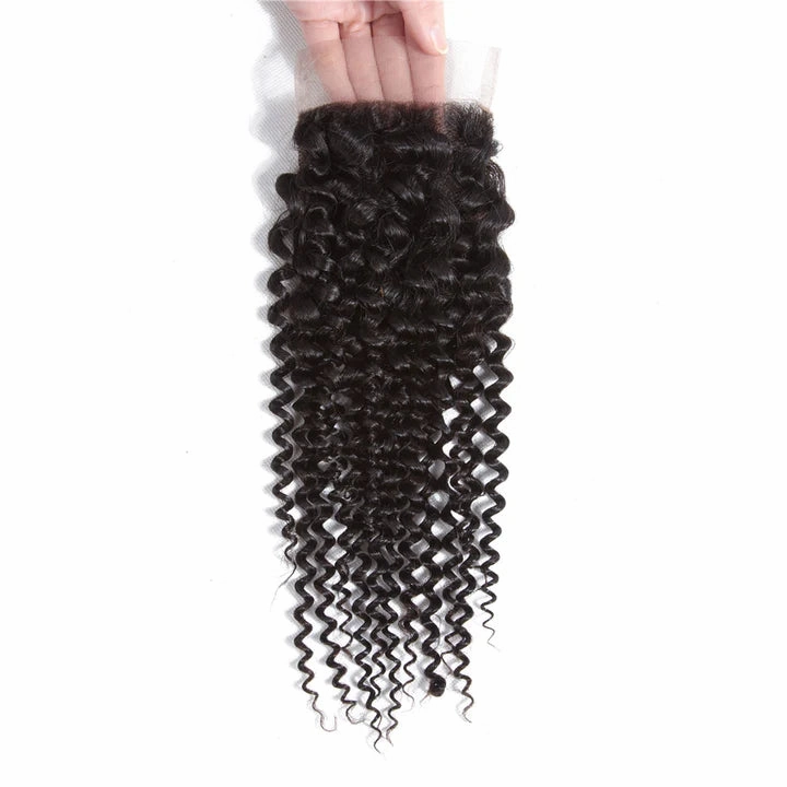 Tuneful 10A Jerry Curly Human Hair 4 Bundles With 4x4/5x5 Lace Closure 100% Remy Human Hair